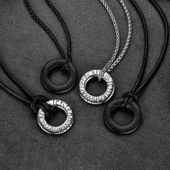 Colar de círculo rúnico viking nórdico masculino e feminino