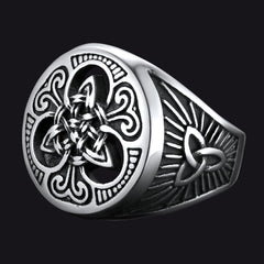 Anel de sinete Viking Celtic Trinity Knot Masculino
