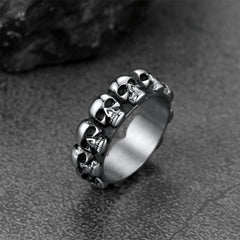 Gothic Punk Skull Ring Men Stainless Steel