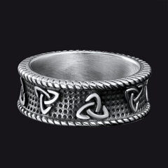 Anel masculino Viking Celtic Knot de aço inoxidável
