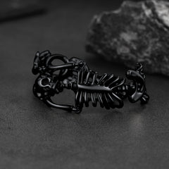 Pulseira de esqueleto de caveira em aço inoxidável casaivy