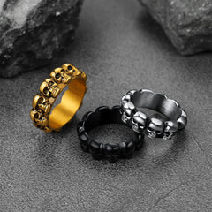 Gothic Punk Skull Ring Men Stainless Steel