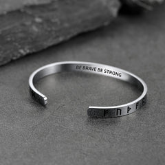 Norse Viking Runes Bangle Cuff Bracelet