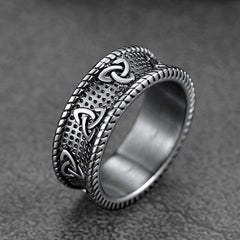 Anel masculino Viking Celtic Knot de aço inoxidável