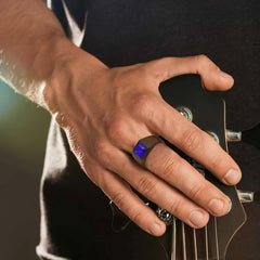 Anel minimalista com pedra preciosa para homens