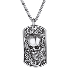 Gothic Totenkopf Dog Tag Anhänger Halskette Herren
