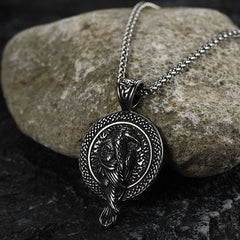 Viking Odins Raven Pendant Necklace Men