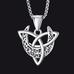 Colar masculino com nó celta da trindade e deusa da lua