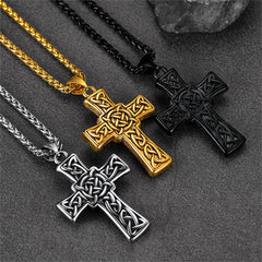 Turquoise Celtic Cross Pendant Necklace Men