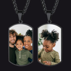 Colar com foto dupla face personalizada para identificação de cachorro, masculino e feminino