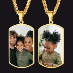 Colar com foto dupla face personalizada para identificação de cachorro, masculino e feminino