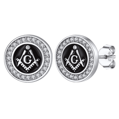 Brincos de prata esterlina maçônicos para maçons