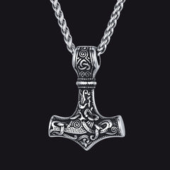 Nórdico Viking Thors Martelo Colar Mjolnir Pingente Masculino
