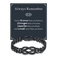 Pulseira de casal com corrente cubana e nó de amor infinito para o meu amor