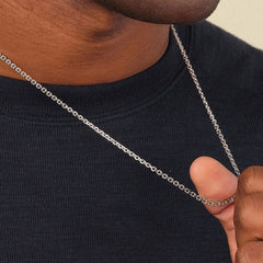 Colar de corrente de cabo Rolo para mulheres e homens, largura de 2 mm