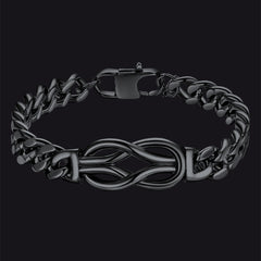 Infinity Love Knot Cuban Link Chain Bracelet