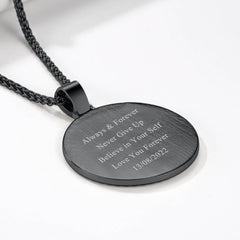 Personalisierte Große Bild Kreis Halskette Memorial Foto Anhänger Männer