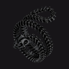 Anel de osso de caveira de cobra gótica para homens e mulheres