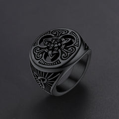 Anel de sinete Viking Celtic Trinity Knot Masculino