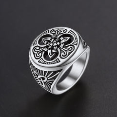 Anel de sinete Viking Celtic Trinity Knot Masculino