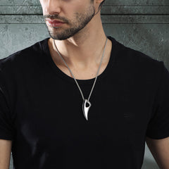 Colar com pingente de lança dente de lobo viking nórdico masculino