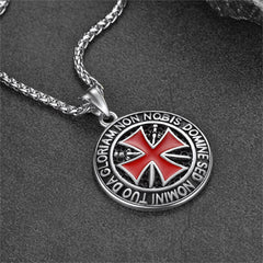Colar com Medalhão da Cruz dos Cavaleiros Templários para Homens