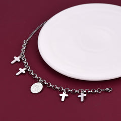 Pulseira com pingente de cruz do patrono São Miguel