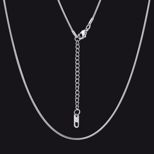 Thin Snake Link Chain Necklace for Women Men 2mm Width