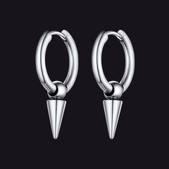 Punk Spike Huggie Hoop Earrings for Men Women