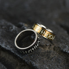 Viking Runes Stainless Steel Ring Men Couple