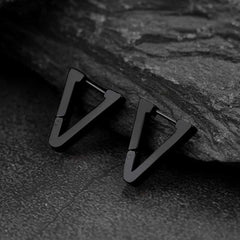 Brincos de argola triangulares clássicos para homens e mulheres