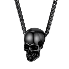 Colar com pingente de caveira gótica masculina