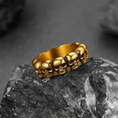 Gothic Punk Skull Ring Men Stainless Steel