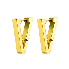 Brincos de argola triangulares clássicos para homens e mulheres