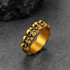 Gothic Punk Skull Ring Men Stainless Steel