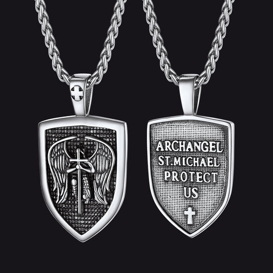 Colar de Proteção Escudo Arcanjo São Miguel Masculino