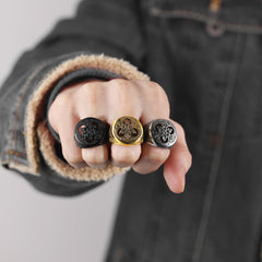 Anel de sinete Viking Celtic Trinity Knot Masculino