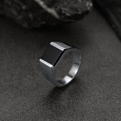 Achat Schwarzer Onyx Bandring Herren