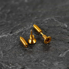Screw Back Stud Earrings Set 3 Pairs For Men