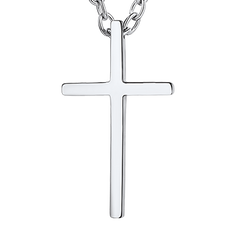 Colar de cruz clássico masculino e feminino