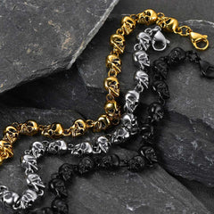 Gothic Linked Chain Skull Bracelet