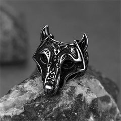 Anel Viking Celtic Wolf de Aço Inoxidável Masculino