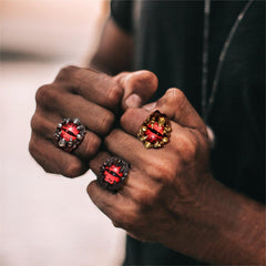 Anel de Sauron com Olho de Motociclista Anel de Garra de Dragão Masculino