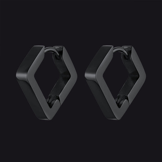 Brincos de argola Huggie quadrados clássicos para homens e mulheres