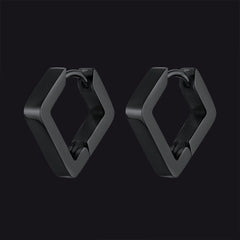 Brincos de argola Huggie quadrados clássicos para homens e mulheres