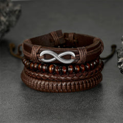Infinite Woven Cuff Rope Leather Bracelet