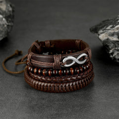 Infinite Woven Cuff Rope Leather Bracelet