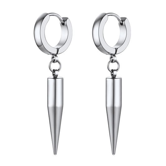 Brincos de argola punk longos com pontas pendentes para homens e mulheres