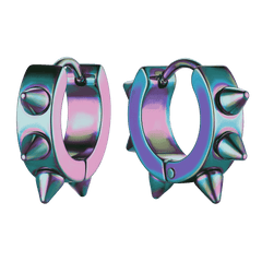 Punk Spike Rivet Huggie Hoop Earrings For Men Women