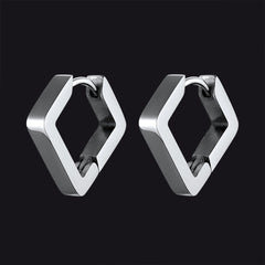 Brincos de argola Huggie quadrados clássicos para homens e mulheres